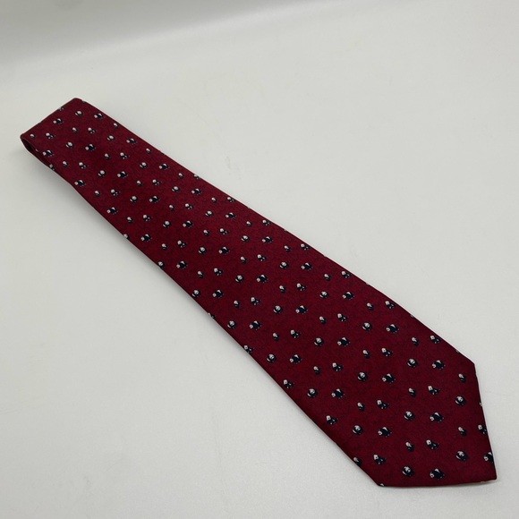Kai Long Red Silk Handmade Panda Print Tie - Picture 6 of 12